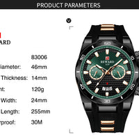 Kavari Royale REWARD Chronograph Watch – Men’s Sport Luxury Silicone Strap