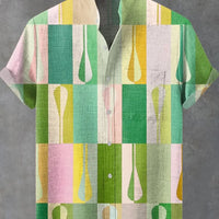 Kavari Royale Wave Linen Shirt – Men’s Short Sleeve Summer Beach Style Casual Wear