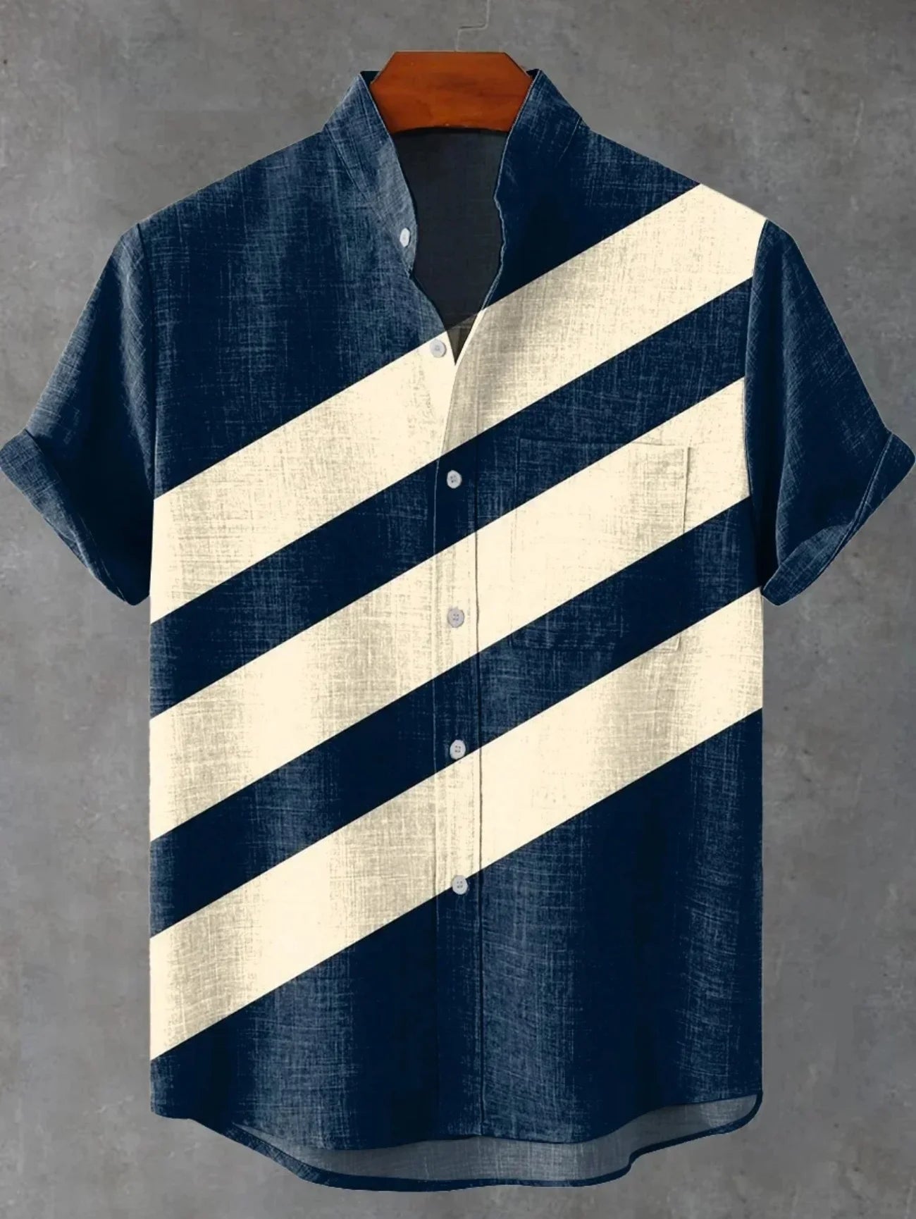 Kavari Royale Men’s Artistic Print Linen Shirt – Casual Short Sleeve Minimal Pattern Top | Fast Delivery