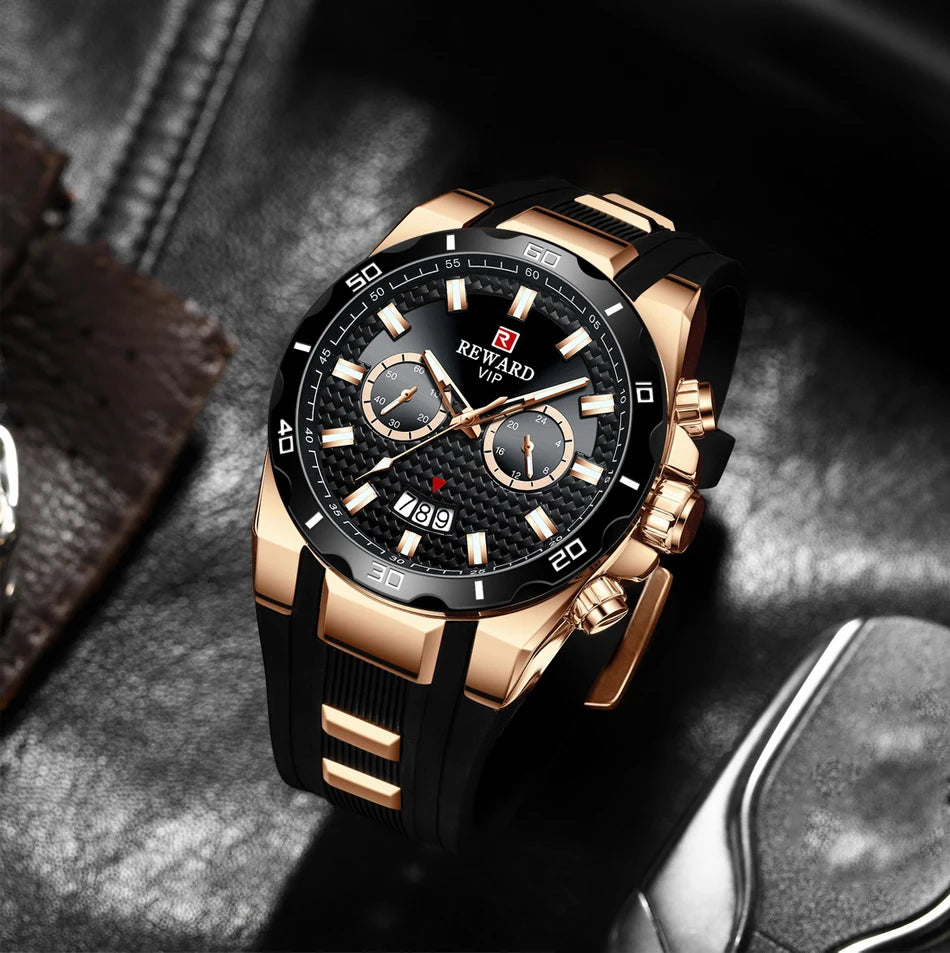 Kavari Royale REWARD Chronograph Watch – Men’s Sport Luxury Silicone Strap