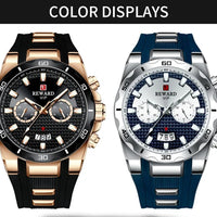Kavari Royale REWARD Chronograph Watch – Men’s Sport Luxury Silicone Strap