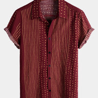 Kavari Royale Men’s Hawaiian Beach Shirt – Coconut Tree Print Short Sleeve Casual Polo Top
