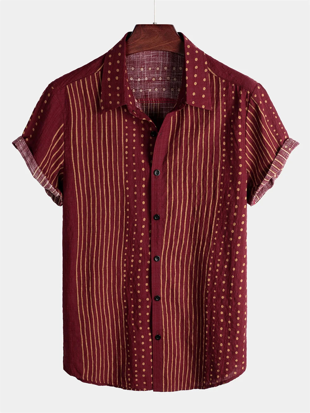 Kavari Royale Men’s Hawaiian Beach Shirt – Coconut Tree Print Short Sleeve Casual Polo Top