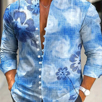 Kavari Royale Men’s Long Sleeve Tribal Print Shirt – Vintage Summer Casual Beach Party Wear