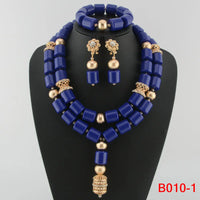 Kavari Royale African Beads Jewelry Set – Women’s Crystal Necklace & Earrings Bridal Wedding Jewelry (Nigerian & Indian Style)