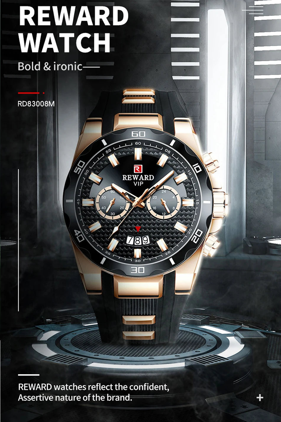 Kavari Royale REWARD Chronograph Watch – Men’s Sport Luxury Silicone Strap