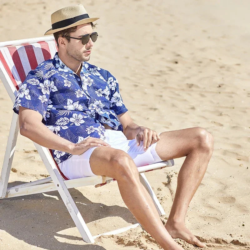 Kavari Royale Men’s Hawaiian Shirt – Casual Colorful Printed Beach Aloha Short Sleeve Plus Size (Up to 5XL)