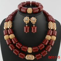 Kavari Royale African Beads Jewelry Set – Women’s Crystal Necklace & Earrings Bridal Wedding Jewelry (Nigerian & Indian Style)