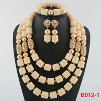 Kavari Royale African Beads Jewelry Set – Women’s Crystal Necklace & Earrings Bridal Wedding Jewelry (Nigerian & Indian Style)