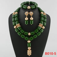 Kavari Royale African Beads Jewelry Set – Women’s Crystal Necklace & Earrings Bridal Wedding Jewelry (Nigerian & Indian Style)