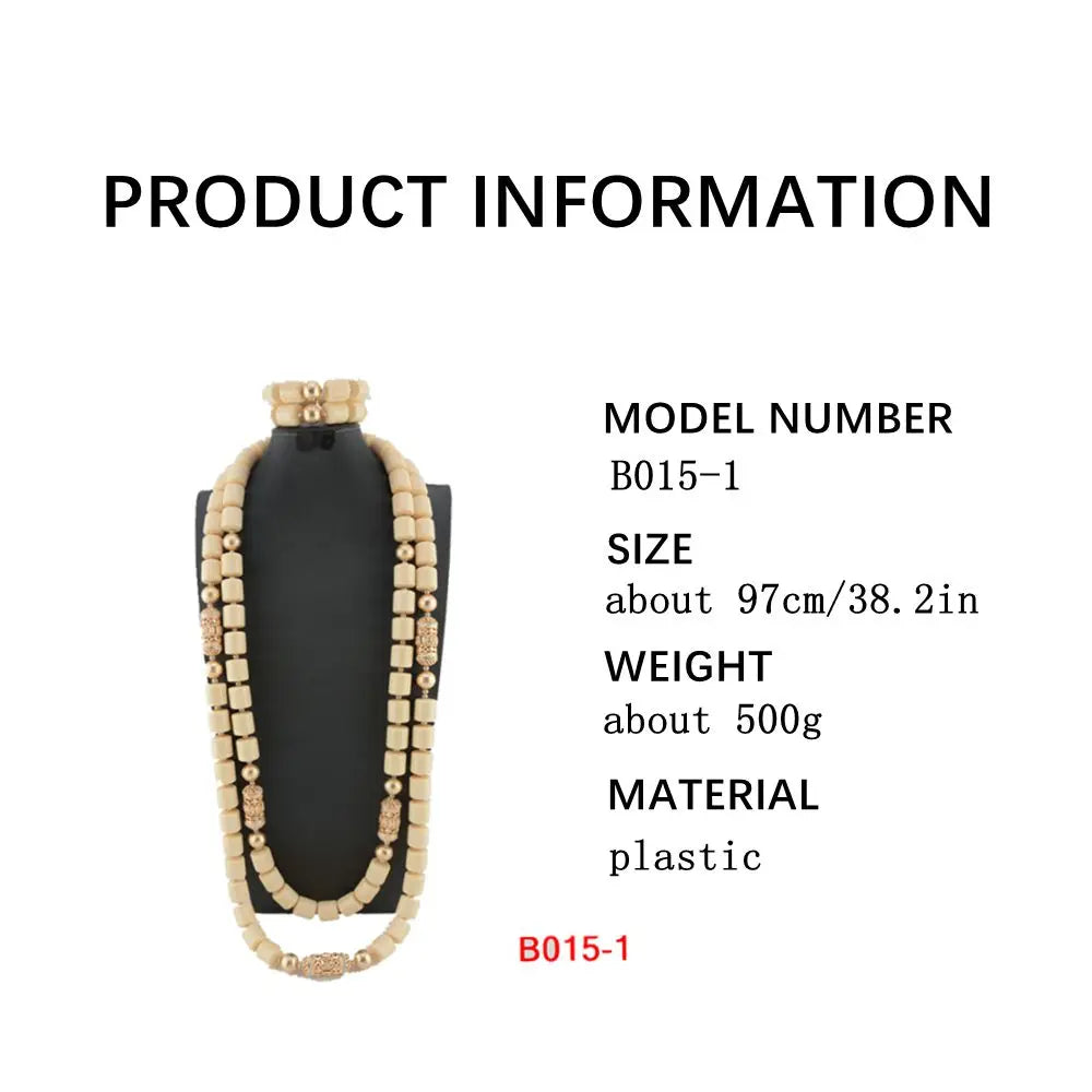 Kavari Royale African Beads Jewelry Set – Women’s Crystal Necklace & Earrings Bridal Wedding Jewelry (Nigerian & Indian Style)