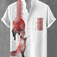 Kavari Royale Men’s Short Sleeve Octopus Print Shirt – Hawaiian Casual Loose Fit Linen-Style Top (XS–6XL)