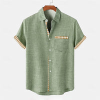 Kavari Royale Men’s Linen Ethnic 3D Printed Shirt – Hawaiian Casual Vacation Short Sleeve Lapel Pocket Shirt