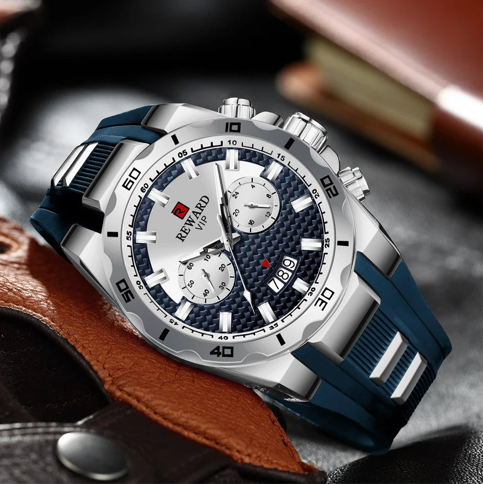 Kavari Royale REWARD Chronograph Watch – Men’s Sport Luxury Silicone Strap