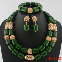 Kavari Royale African Beads Jewelry Set – Women’s Crystal Necklace & Earrings Bridal Wedding Jewelry (Nigerian & Indian Style)