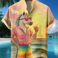 Kavari Royale Stand Collar Linen Shirt – Men’s Short Sleeve Summer Wear