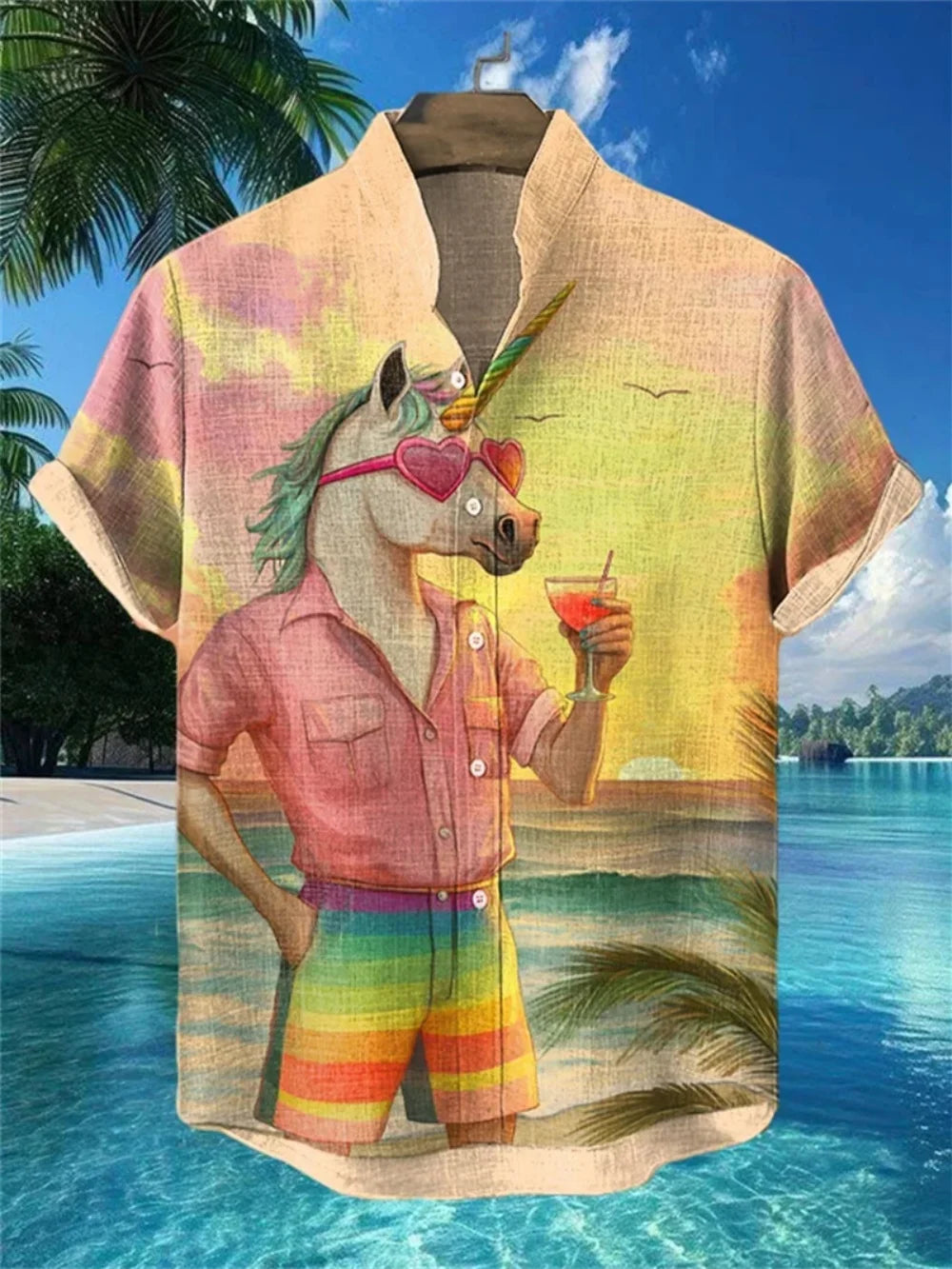 Kavari Royale Stand Collar Linen Shirt – Men’s Short Sleeve Summer Wear