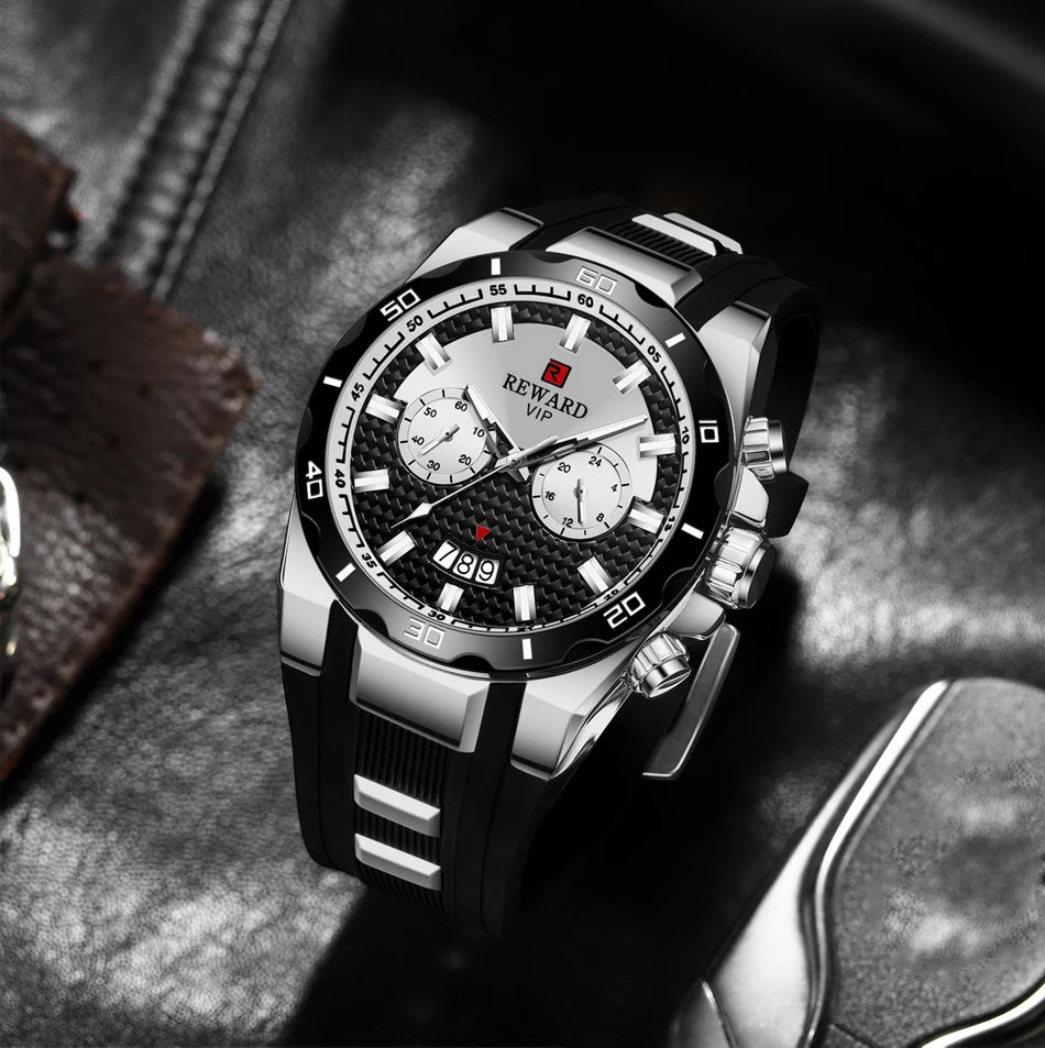 Kavari Royale REWARD Chronograph Watch – Men’s Sport Luxury Silicone Strap