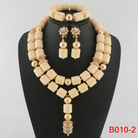 Kavari Royale African Beads Jewelry Set – Women’s Crystal Necklace & Earrings Bridal Wedding Jewelry (Nigerian & Indian Style)