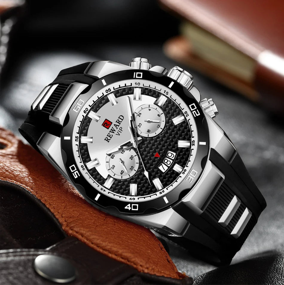 Kavari Royale REWARD Chronograph Watch – Men’s Sport Luxury Silicone Strap
