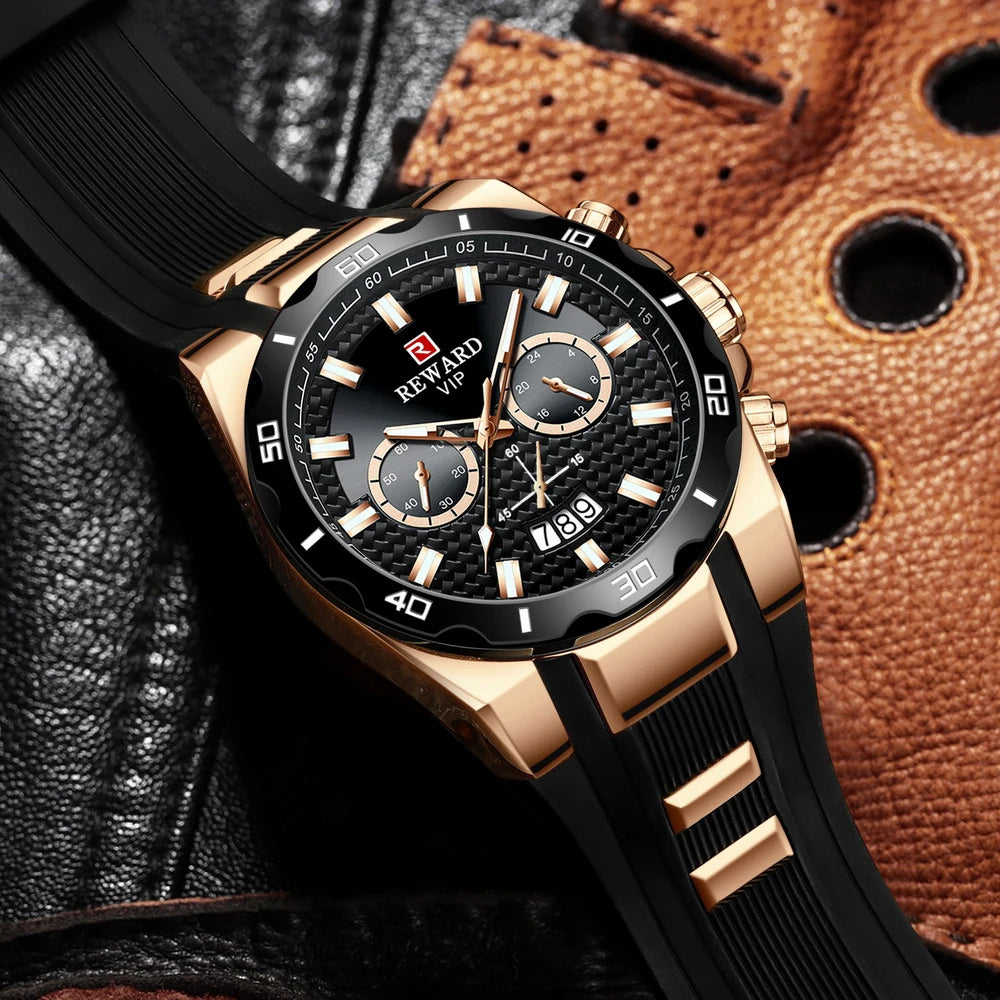 Kavari Royale REWARD Chronograph Watch – Men’s Sport Luxury Silicone Strap