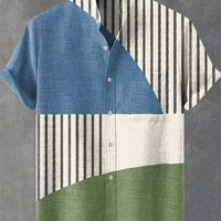 Kavari Royale Linen Striped Shirt – Short Sleeve Summer Essential