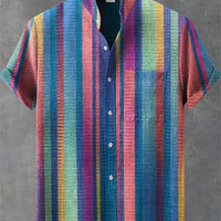 Kavari Royale Linen Striped Shirt – Short Sleeve Summer Essential