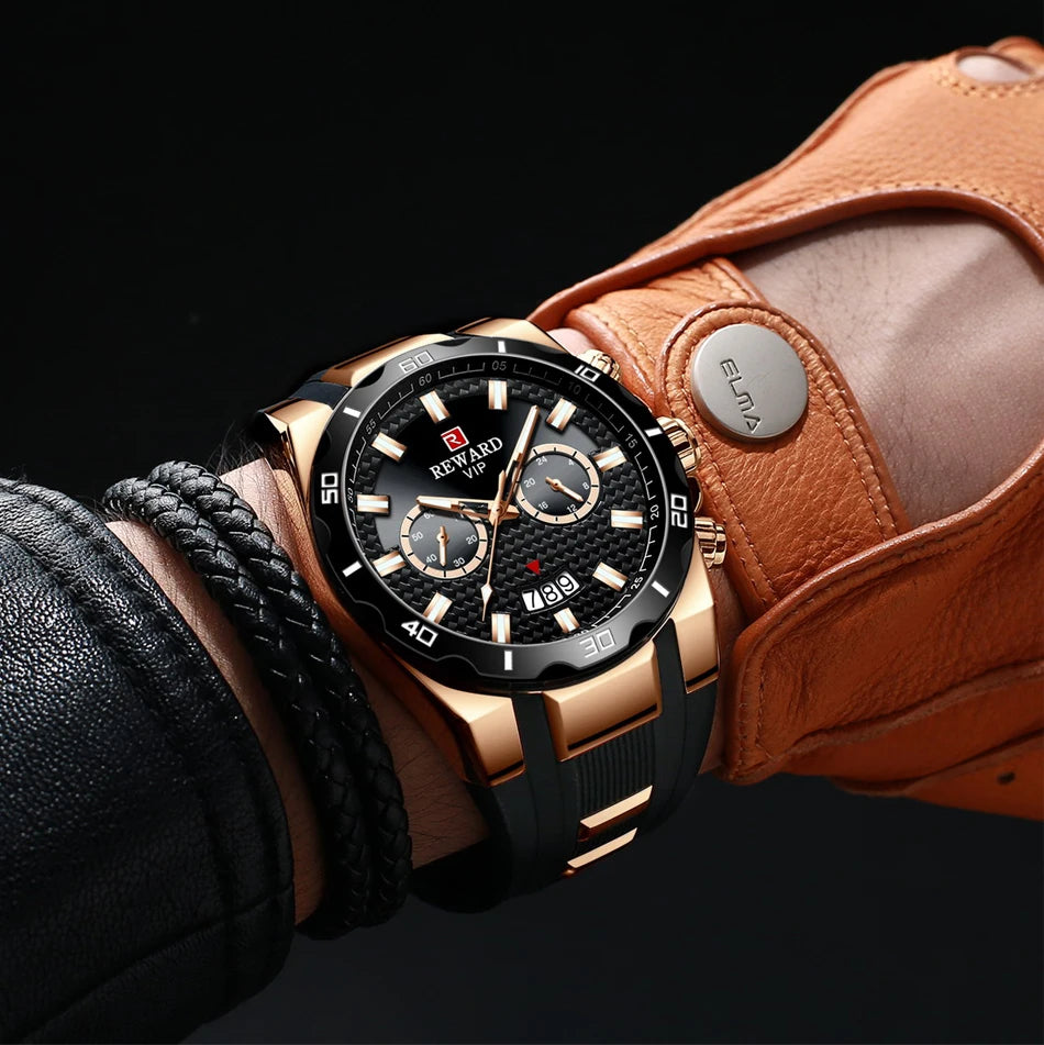 Kavari Royale REWARD Chronograph Watch – Men’s Sport Luxury Silicone Strap