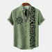 Kavari Royale Men’s Linen Ethnic 3D Printed Shirt – Hawaiian Casual Vacation Short Sleeve Lapel Pocket Shirt