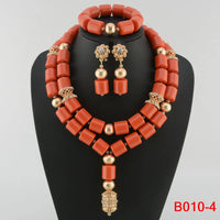 Kavari Royale African Beads Jewelry Set – Women’s Crystal Necklace & Earrings Bridal Wedding Jewelry (Nigerian & Indian Style)