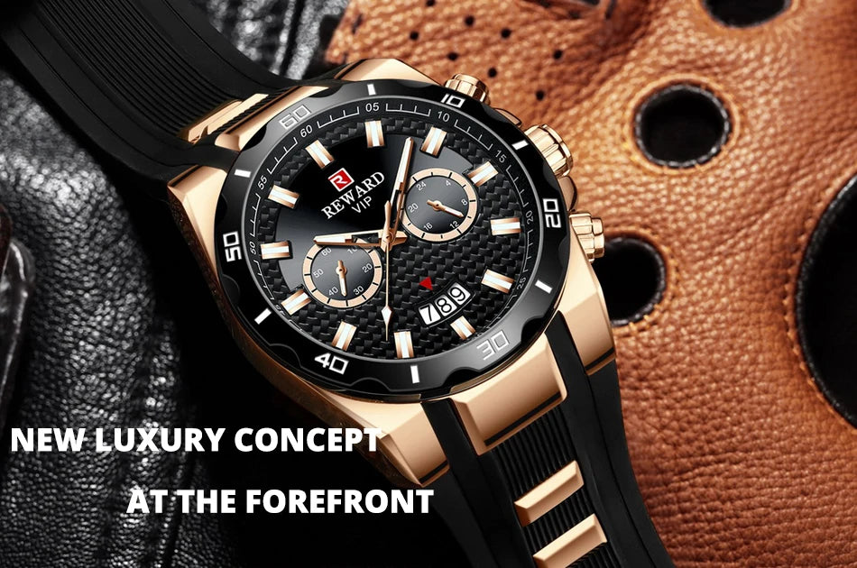 Kavari Royale REWARD Chronograph Watch – Men’s Sport Luxury Silicone Strap