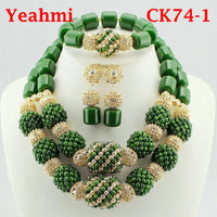 Kavari Royale African Beads Jewelry Set – Women’s Crystal Necklace & Earrings Bridal Wedding Jewelry (Nigerian & Indian Style)