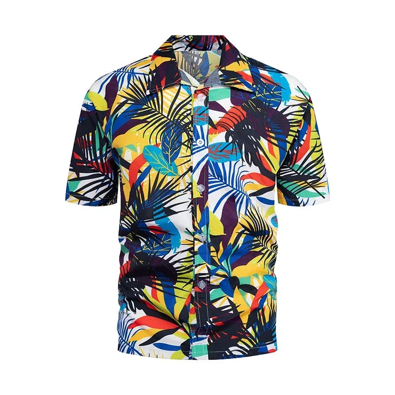 Kavari Royale Men’s Hawaiian Shirt – Casual Colorful Printed Beach Aloha Short Sleeve Plus Size (Up to 5XL)