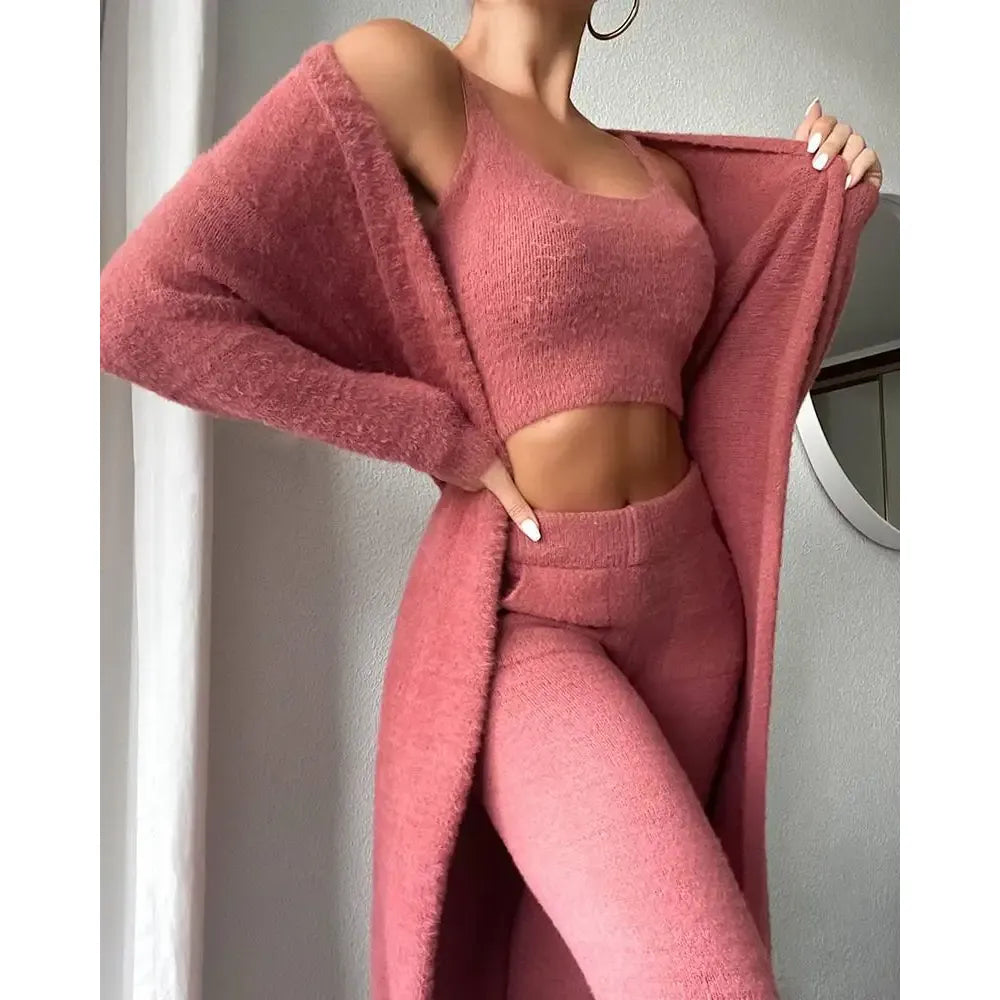 Kavari Royale 3-Piece Fleece Loungewear Set – Ultra Soft Comfort Wear