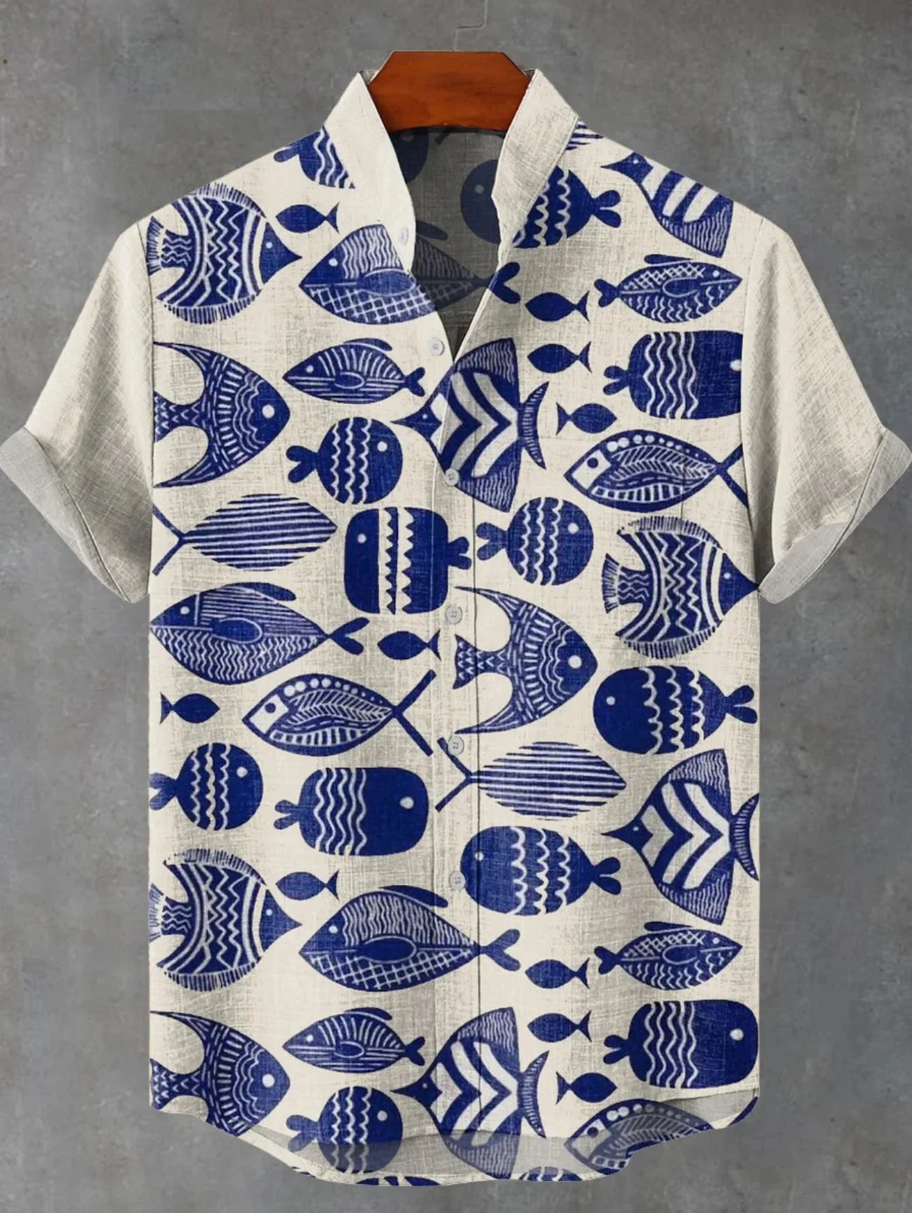 Kavari Royale Men’s Artistic Print Linen Shirt – Casual Short Sleeve Minimal Pattern Top | Fast Delivery