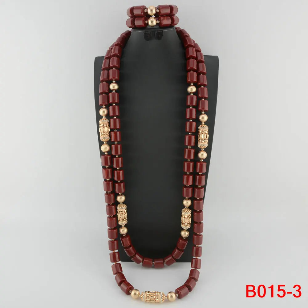 Kavari Royale African Beads Jewelry Set – Women’s Crystal Necklace & Earrings Bridal Wedding Jewelry (Nigerian & Indian Style)