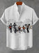 Kavari Royale Atelier Men’s Short Sleeve Linen Shirt – Hawaiian Beach Stand Collar Button Cardigan Printed Casual Wear