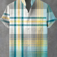 Kavari Royale Men’s Artistic Print Linen Shirt – Casual Short Sleeve Minimal Pattern Top | Fast Delivery