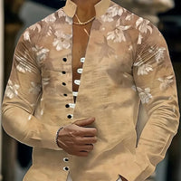 Kavari Royale Men’s Long Sleeve Tribal Print Shirt – Vintage Summer Casual Beach Party Wear