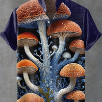 Kavari Royale Summer Wave Linen Shirt – Retro 3D Fish Print Hawaiian Beach Short Sleeve Casual Wear