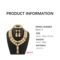Kavari Royale African Beads Jewelry Set – Women’s Crystal Necklace & Earrings Bridal Wedding Jewelry (Nigerian & Indian Style)