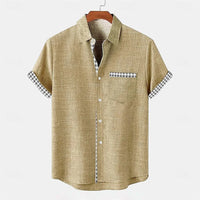 Kavari Royale Men’s Linen Ethnic 3D Printed Shirt – Hawaiian Casual Vacation Short Sleeve Lapel Pocket Shirt