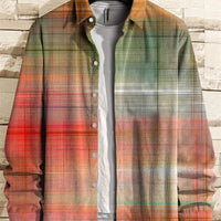 Kavari Royale Men’s Linen Long Sleeve Shirt – 3D Bamboo Leaf Print Hawaiian Lapel Casual Comfort Top