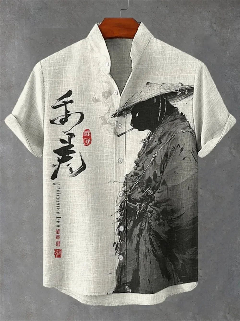 Kavari Royale Stand Collar Linen Shirt – Men’s Short Sleeve Summer Wear