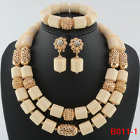 Kavari Royale African Beads Jewelry Set – Women’s Crystal Necklace & Earrings Bridal Wedding Jewelry (Nigerian & Indian Style)