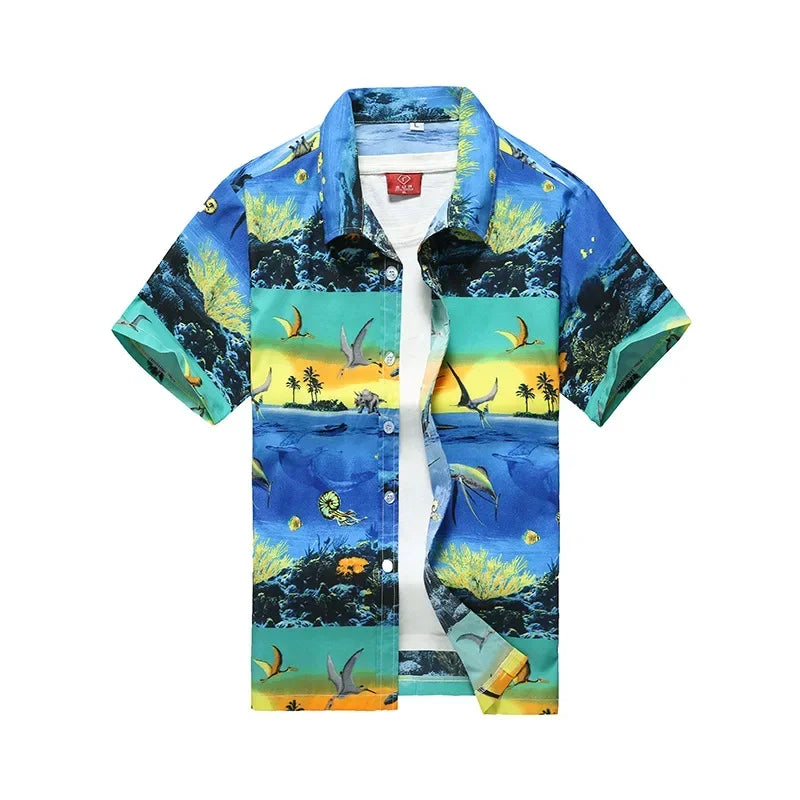 Kavari Royale Men’s Hawaiian Shirt – Casual Colorful Printed Beach Aloha Short Sleeve Plus Size (Up to 5XL)