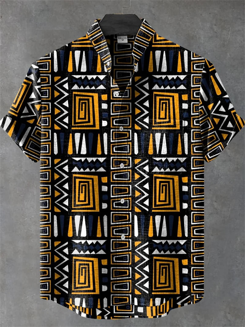 Kavari Royale Linen Striped Shirt – Short Sleeve Summer Essential