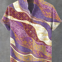 Kavari Royale Summer Wave Linen Shirt – Retro 3D Fish Print Hawaiian Beach Short Sleeve Casual Wear