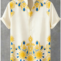 Kavari Royale Men’s Tiger & Phoenix 3D Printed Linen Shirt – Hawaiian Casual Short Sleeve Outdoor Wear 2026