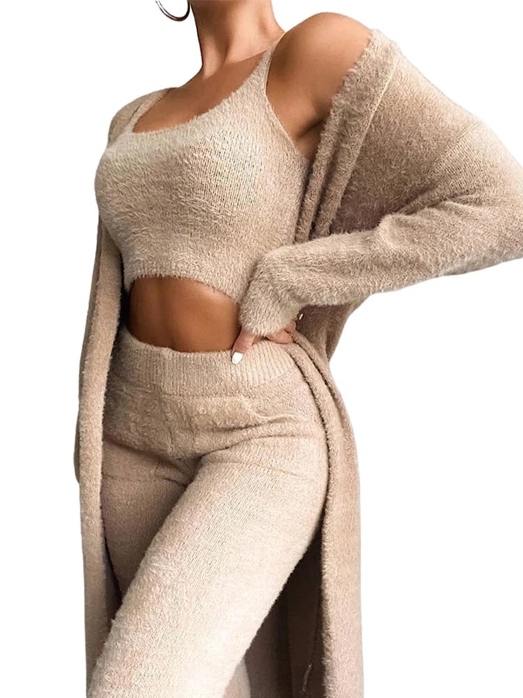 Kavari Royale 3-Piece Fleece Loungewear Set – Ultra Soft Comfort Wear